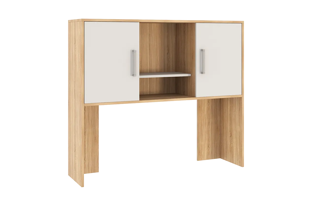 Надстройка стола компьютерного 1200 Лайт-2 дуб сонома/белый в Мегионе - megion.mebel-tymen.ru | фото