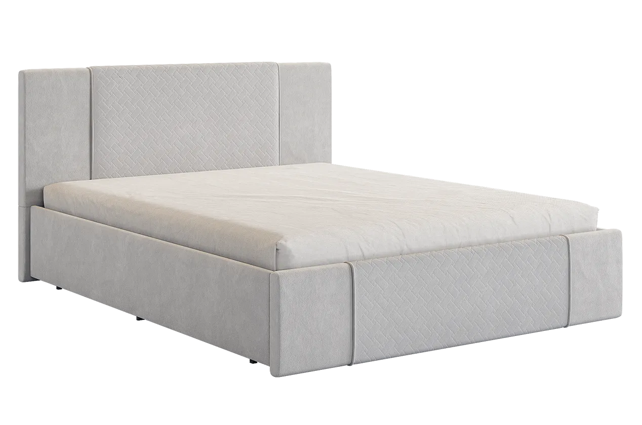 Кровать с основанием Хлоя 160х200 см галька (велюр) в Мегионе - megion.mebel-tymen.ru | фото