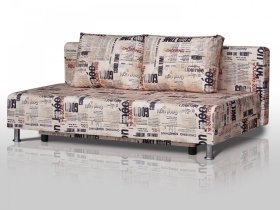 Диван Комфорт Лайт без подлокотников 2 подушки принт Газета в Мегионе - megion.mebel-tymen.ru | фото