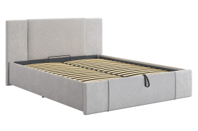 Кровать с подъемным механизмом Хлоя 160х200 см галька (велюр) в Мегионе - megion.mebel-tymen.ru | фото