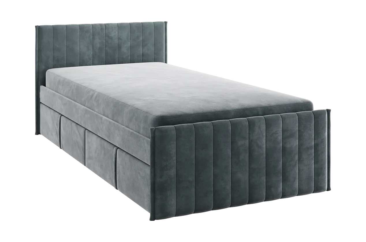 Кровать с ящиками Твикс 90х200 см графит (велюр) в Мегионе - megion.mebel-tymen.ru | фото