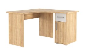 Стол компьютерный 1200 угловой Лайт-1 дуб сонома/белый в Мегионе - megion.mebel-tymen.ru | фото