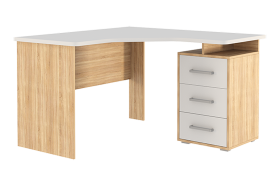 Стол компьютерный 1200 угловой Лайт-2 дуб сонома/белый в Мегионе - megion.mebel-tymen.ru | фото
