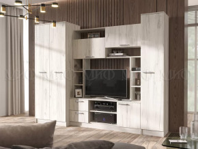 Гостиная Флора без зеркала Дуб Крафт Белый в Мегионе - megion.mebel-tymen.ru | фото