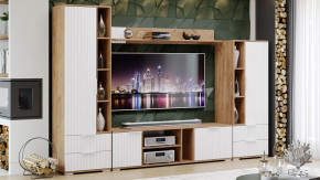 Гостиная «Хилтон» Дуб Крафт золотой, Белый матовый в Мегионе - megion.mebel-tymen.ru | фото