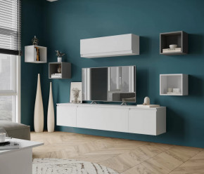 Гостиная МЭНКС №2 Белый/Белый-Серый графит в Мегионе - megion.mebel-tymen.ru | фото