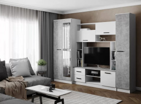 Гостиная СОЛО (ш2700*г500*в2100мм), ЛДСП Белый / ЛДСП Ателье светлое в Мегионе - megion.mebel-tymen.ru | фото