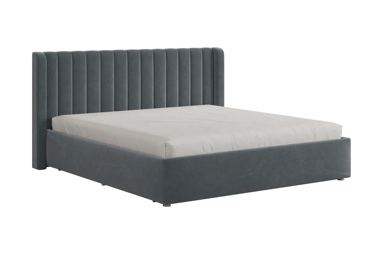Кровать (каркас) Ева 180х200 см графит (велюр) в Мегионе - megion.mebel-tymen.ru | фото