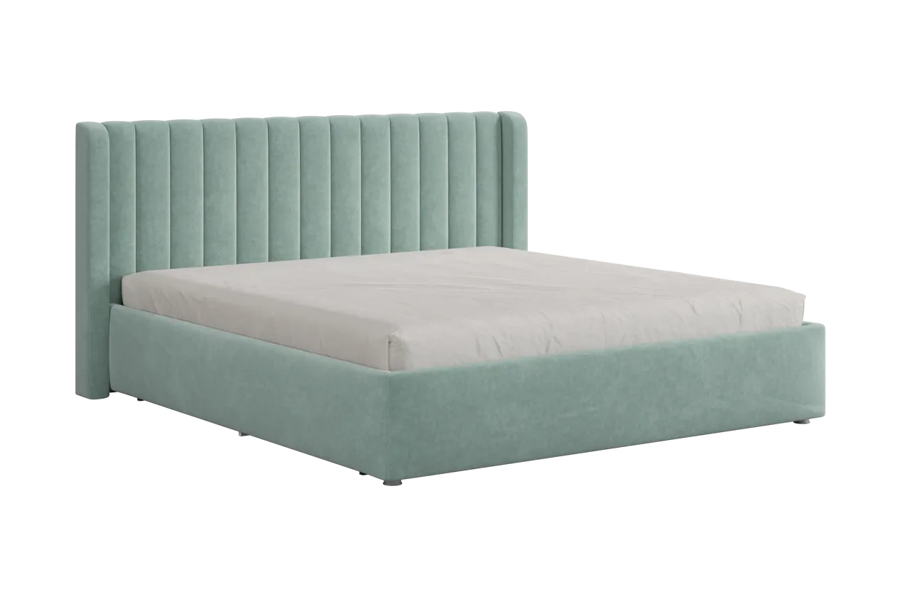 Кровать (каркас) Ева 180х200 см мята (велюр) в Мегионе - megion.mebel-tymen.ru | фото