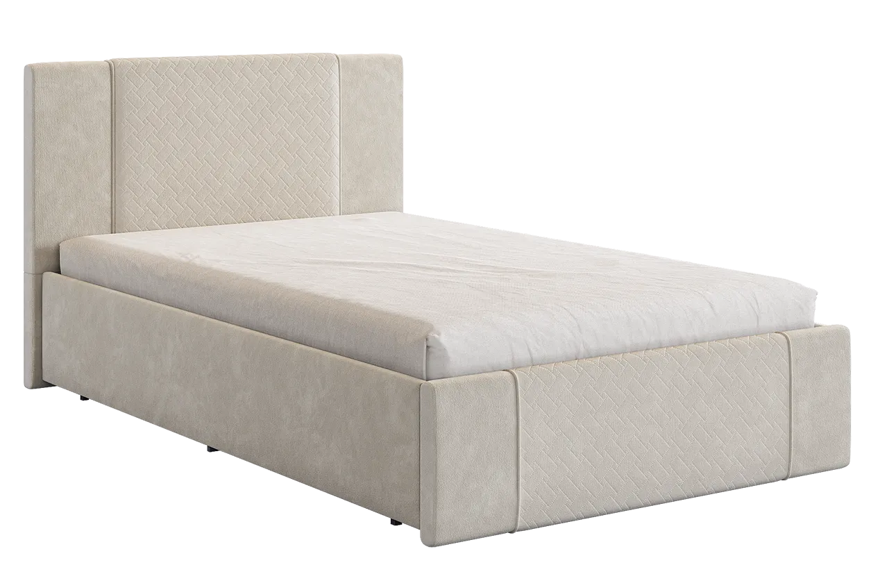 Кровать с основанием Хлоя 120х200 см крем (велюр) в Мегионе - megion.mebel-tymen.ru | фото