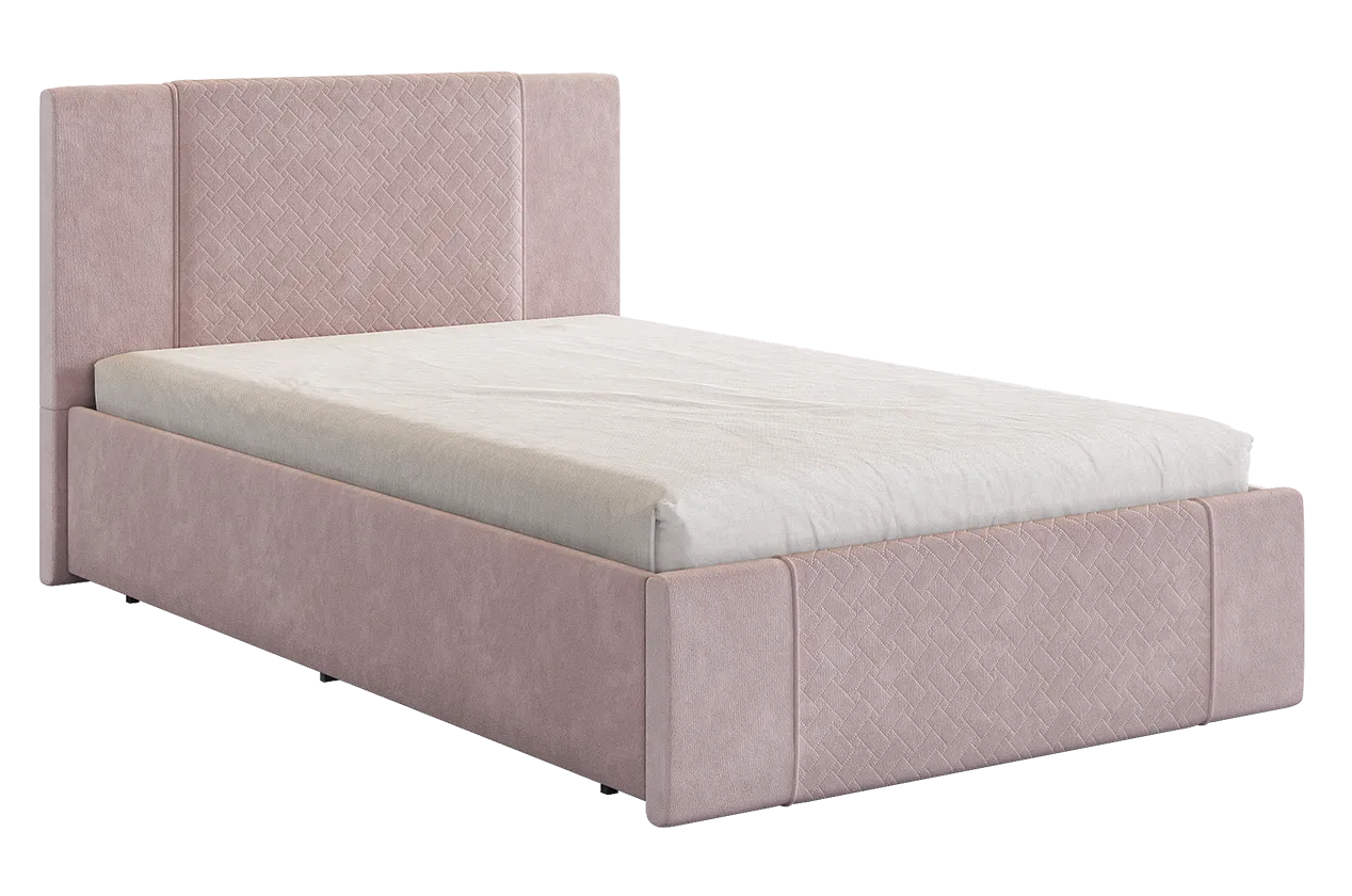 Кровать с основанием Хлоя 120х200 см нежно-розовый (велюр) в Мегионе - megion.mebel-tymen.ru | фото