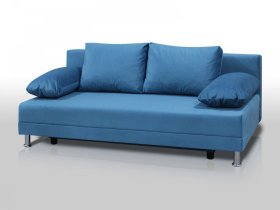 Диван Комфорт без подлокотников 4 подушки микровелюр голубой в Мегионе - megion.mebel-tymen.ru | фото
