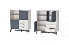 Комод Лион К-1 Ясень анкор светлый/Графит Диал в Мегионе - megion.mebel-tymen.ru | фото