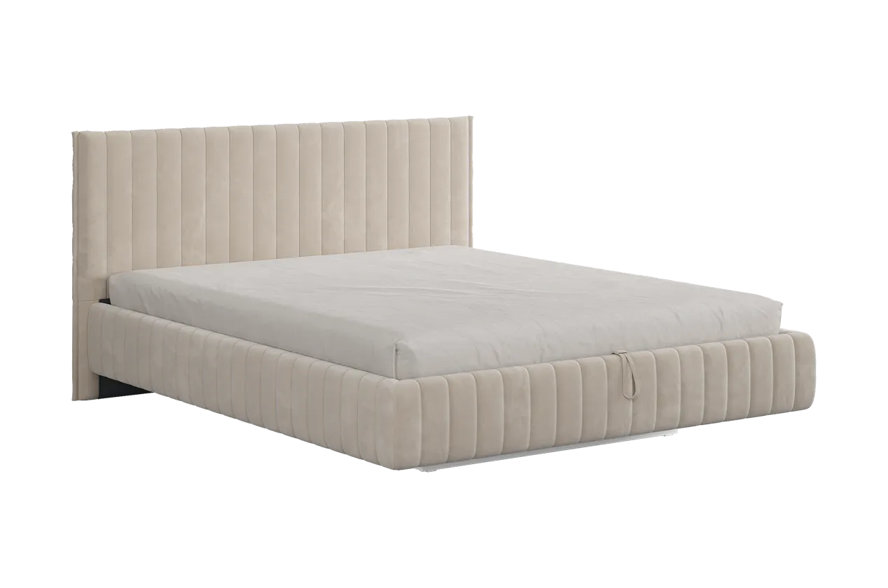 Кровать с подъемным механизмом Твикс 180х200 см крем (велюр) в Мегионе - megion.mebel-tymen.ru | фото