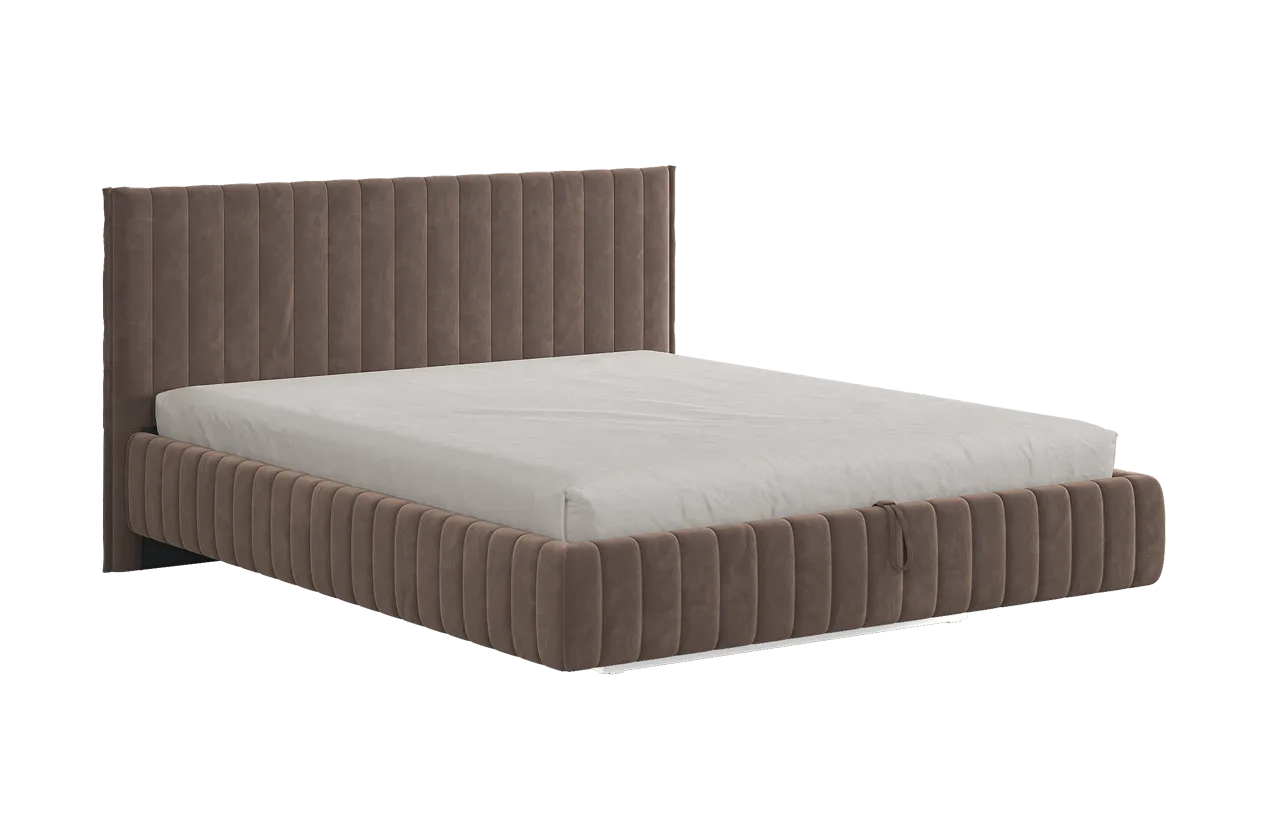 Кровать с подъемным механизмом Твикс 180х200 см латте (велюр) в Мегионе - megion.mebel-tymen.ru | фото