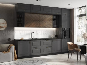 Кухня Престиж 3,0м Компоновка №2 (Графит/Графит софт/Прайм орех) в Мегионе - megion.mebel-tymen.ru | фото