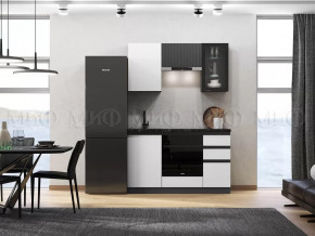 Кухня Техно-6 1,5м (Графит/Белый снег софт/Графит софт) в Мегионе - megion.mebel-tymen.ru | фото