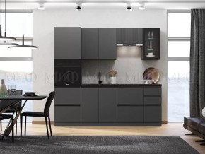 Кухня Техно-6 2,4м (Графит/Графит софт) в Мегионе - megion.mebel-tymen.ru | фото