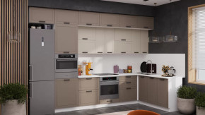 Кухонный гарнитур «Лорас» №4 Белый, Холст брюле, Холст латте в Мегионе - megion.mebel-tymen.ru | фото