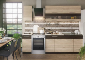 Кухонный гарнитур Маша 2,0 м венге/дуб сонома в Мегионе - megion.mebel-tymen.ru | фото