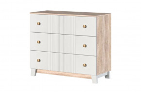 Ланзетти Комод 3 ящика Дуб Торонто/Жемчуг в Мегионе - megion.mebel-tymen.ru | фото