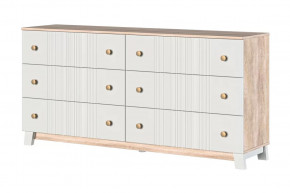 Ланзетти Комод 6 ящиков Дуб Торонто/Жемчуг в Мегионе - megion.mebel-tymen.ru | фото