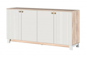 Ланзетти Тумба 4 двери Дуб Торонто/Жемчуг в Мегионе - megion.mebel-tymen.ru | фото