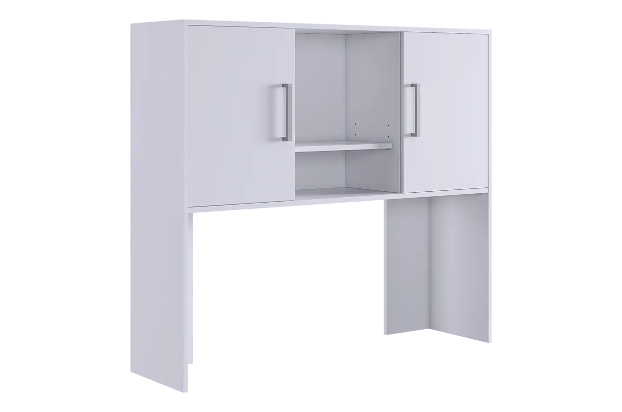 Надстройка стола компьютерного 1200 Лайт-2 белый/белый в Мегионе - megion.mebel-tymen.ru | фото