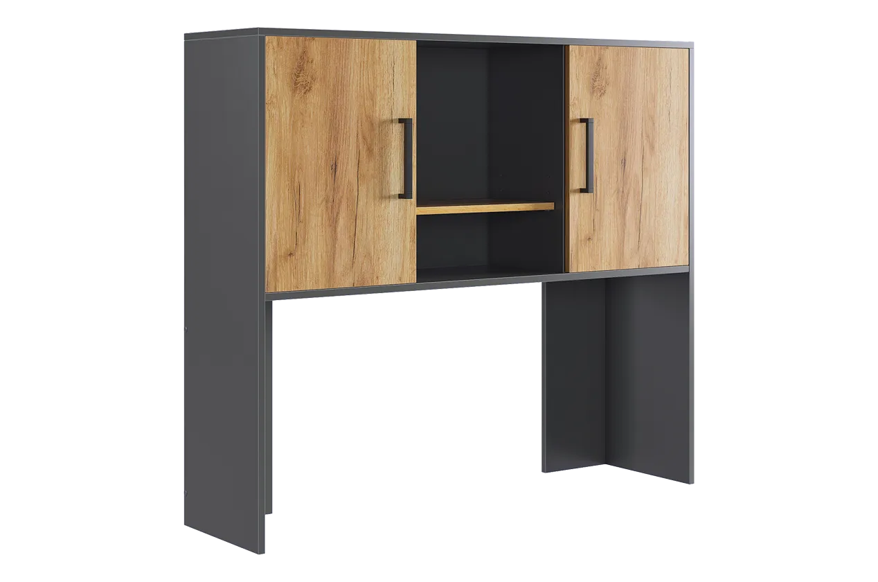 Надстройка стола компьютерного 1200 Лайт-2 графит/дуб крафт золотой в Мегионе - megion.mebel-tymen.ru | фото