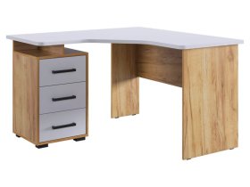Стол компьютерный 1200 угловой Лайт-2 дуб крафт золотой/белый в Мегионе - megion.mebel-tymen.ru | фото