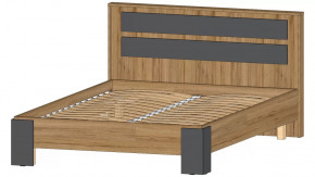 Ленора Кровать 1400 Дуб вотан/Графит в Мегионе - megion.mebel-tymen.ru | фото