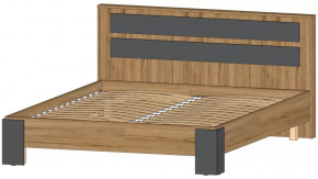 Ленора Кровать 1600 Дуб вотан/Графит в Мегионе - megion.mebel-tymen.ru | фото