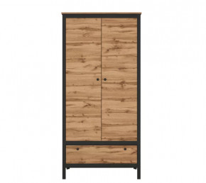 LOFT шкаф SZF2D1S (Дуб вотан/Черный) в Мегионе - megion.mebel-tymen.ru | фото