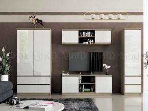 Модульная гостиная Челси Белый глянец холодный, сонома в Мегионе - megion.mebel-tymen.ru | фото