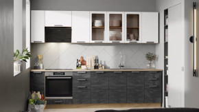 Модульная кухня «Детройт» Дуб крафт золотой/Белый глянец/Угольный камень в Мегионе - megion.mebel-tymen.ru | фото