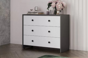 Модульная система "Дольче" Комод 3 ящика Графит / белый в Мегионе - megion.mebel-tymen.ru | фото