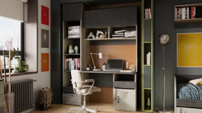 Набор детской мебели «Оксфорд-2» №2 Матера, Дуб крафт белый с рисунком в Мегионе - megion.mebel-tymen.ru | фото