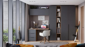 Набор детской мебели «Порто» №3 Яблоня Беллуно, Графит софт в Мегионе - megion.mebel-tymen.ru | фото