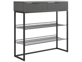 Обувница Классная 1 графит/графит матовый/черный муар в Мегионе - megion.mebel-tymen.ru | фото