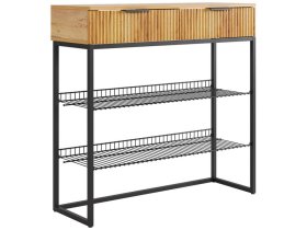 Обувница Классная 1 дуб крафт золотой/акация светлая/черный муар в Мегионе - megion.mebel-tymen.ru | фото