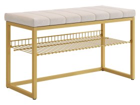 Обувница Классная 2 золото/крем (велюр) в Мегионе - megion.mebel-tymen.ru | фото