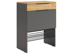 Обувница Баско графит/дуб крафт золотой в Мегионе - megion.mebel-tymen.ru | фото