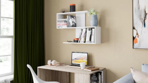 Полка настенная «Diamond» Тип 1 Белый Ясень в Мегионе - megion.mebel-tymen.ru | фото