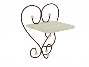 Полка настенная Милсон белая-металл коричневый в Мегионе - megion.mebel-tymen.ru | фото