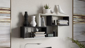 Полка настенная тип 4 Антрацит/Дуб крафт белый в Мегионе - megion.mebel-tymen.ru | фото