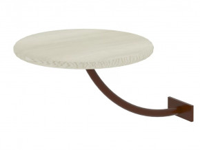 Полка прикроватная круглая Милсон белая-металл коричневый в Мегионе - megion.mebel-tymen.ru | фото