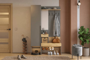 Прихожая Баско К3 графит/дуб крафт золотой в Мегионе - megion.mebel-tymen.ru | фото
