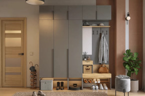 Прихожая Баско К7 графит/дуб крафт золотой в Мегионе - megion.mebel-tymen.ru | фото