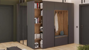 Прихожая «Порто» № 5 Яблоня Беллуно, Графит софт в Мегионе - megion.mebel-tymen.ru | фото