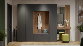 Прихожая «Порто» Яблоня Беллуно, Графит софт в Мегионе - megion.mebel-tymen.ru | фото